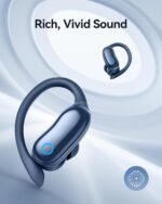 GNMN Active Noise Cancelling Ear Buds Wireless Earbuds 96hrs Playback Bluetooth Headphones Dual Battery Display Stereo Bass Earphones with Earhooks Microphone IPX7 Waterproof for Sports/Runing/Workout - Image 5