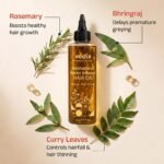 Vedix Keshamrut Herbs Infused Ayurvedic Hair Oil With Bhringraj, Amla & Rosemary I Control Hair Fall & Boost Hair Growth I 16+ Whole Herbs, Leaves & Flowers I No Mineral Oils & Chemicals (Pack of 5) - Image 2