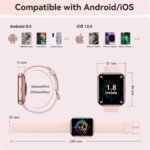 Smart Watches for Women, 1.85" HD Smartwatch Compatible iPhone/Samsung/Android (Answer/Make), Fitness Tracker with Heart Rate/Sleep/SpO2 Monitor, Smart Watch 3ATM Waterproof, 120+ Sport Modes, Alexa - Image 9