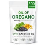 Pure Oregano Oil of Oregano with Black Seed Oil, 2 in 1 Organic Oregano Capsules for Immune Support & Overall Wellness, Non-GMO, Gluten Free, 300 Softgel