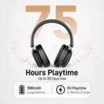 Bluetooth Headphones Over Ear, 75H Playtime Wireless Headphones with Microphone, Foldable Lightweight Headset with 3 EQ Modes, 3D Stereo Sound Low Latency for Travel Work Cellphone - Image 4