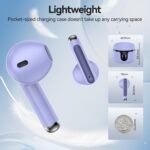Wireless Earbuds, Bluetooth 5.4 Headphones HiFi Stereo with 4 HD Mic, 50H Playtime Bluetooth Earbuds with Dual LED Display, IPX7 Waterproof Wireless Earphones, Touch Control Ear Buds,USB-C, Purple - Image 6