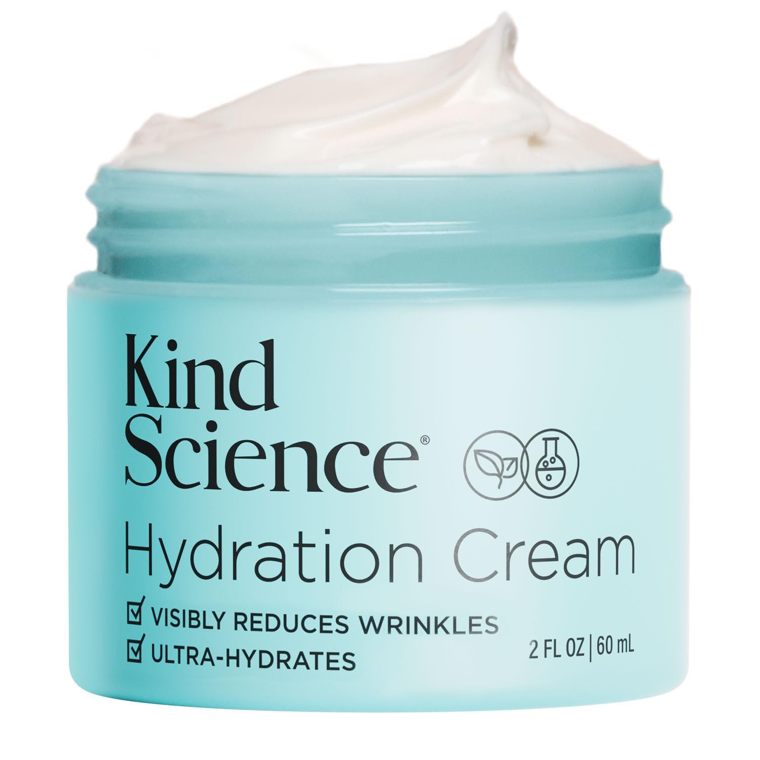 61kEoOmNdRL._SL1500_.jpg Kind Science Hydration Cream - Moisturizer Face Cream For Women - Anti Aging for Day and Night - Visibly Reduces Wrinkles, Improves Smoothness & Elasticity - Fragrance Free, Cruelty Free, 2 oz - Image 1