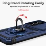 for Samsung Galaxy A16 5G Case with Camera Lens Cover HD Screen Protector, Dual Layer Military-Grade Drop Tested Magnetic Ring Holder Kickstand Protective Phone Case for Samsung Galaxy A16 5G (Navy) - Image 5