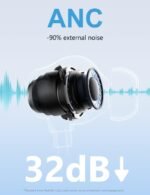 Rythflo Active Noise Cancelling Headphones, Wireless in Ear Neckband Blutooth Headphones with 3 AI Mics ENC, 60Hrs Playtime, V5.3 Multipoint Connection Magnetic Earbuds for Work/Travel/Office - Image 2