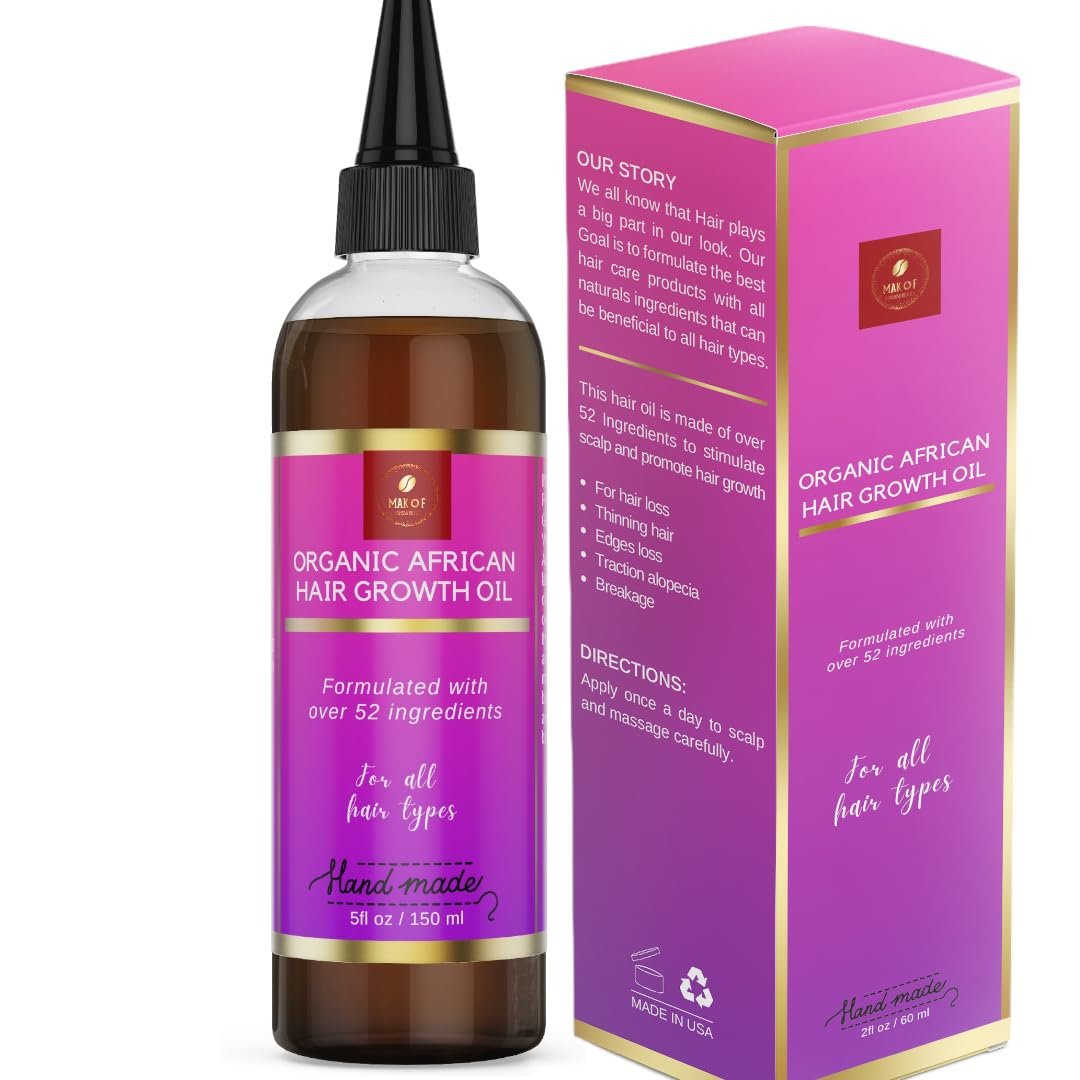 61rMc7H9BL._SL1080_.jpg Chebe Hair Growth Oil, 52 in 1 Scalp stimulator for Rapid and Extreme Growth on bald spots, Edges. Thicknens Hair folicles in just couple uses. 5oz/150ml - Image 1