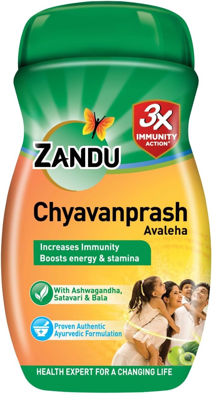 61rxlp8vgL._AC_SL1500_.jpg Zandu Chyawanprash Avaleha- 900g | Improves Respiratory and Digestive Health, Boosts Strength and Stamina, 2X Immunity | Enriched with 39 Vital Ayurvedic Herbs Like Amla, Asvagandha, - Image 1