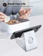 Lamicall Cell Phone Stand, Desk Phone Holder Cradle, Compatible with Phone 12 Mini 11 Pro Xs Max XR X 8 7 6 Plus SE, All Smartphones Charging Dock, Office Desktop Accessories - Silver - Image 2