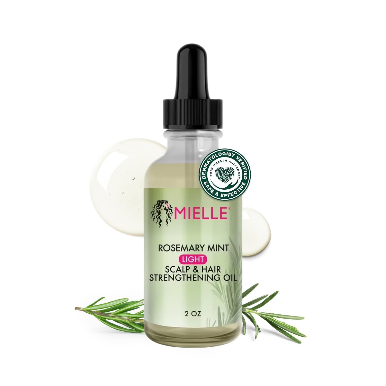 61v4u4fYHkL._SL1500_.jpg Mielle Organics Rosemary & Mint Light Hair Oil, Split Ends & Dry Scalp Treatment - Infused with Biotin & Essential Oils for Strengthening, Soothing, Moisturizing & Encouraging Longer Hair (2 Oz) - Image 1