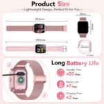 Smart Watch for Women, Answer/Make Call/AI Voice,1.85" HD Smartwatch Compatible for iPhone/Samsung/Android,120+Sport Modes Fitness Tracker with Heart Rate/Sleep Monitor, IP68Waterproof (2 Bands) - Image 6