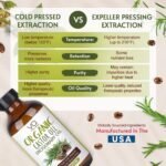 Organic Castor Oil with Rosemary Oil 8oz Glass Bottle For Hair Growth | Cold Pressed 100% Pure Rosemary Hair Oil With Pure Castor Oil - Strengthening & Volumizing - VITAL AFFAIR - Image 3