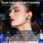 Wireless Earbuds, Bluetooth 5.3 Headphones HiFi Stereo 50H Playback LED Digital Display Ear Buds with ENC Noise Canceling Headset, IPX7 Waterproof Earphones for Gym/Running/Work(Black) - Image 6