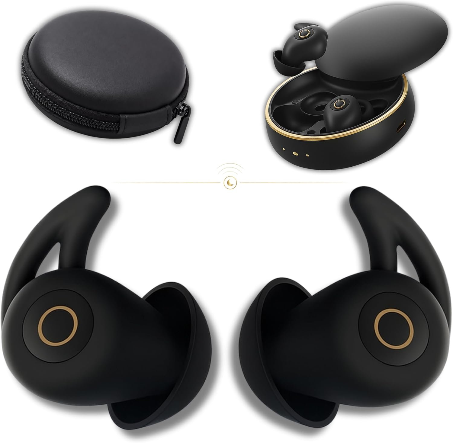 714NSjRpdwL._AC_SL1500_.jpg Sleep Earbuds Ultra-Thin Invisible Headphones for Side Sleepers, 8-Hour Battery(24h w/Case) No Buttons, No Lights, No Alerts, Noise Blocking, Bluetooth, Gift for Him & Her, Mom & Dad - 2nd Gen - Image 1
