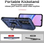 for Samsung Galaxy A16 5G Case with Camera Lens Cover HD Screen Protector, Dual Layer Military-Grade Drop Tested Magnetic Ring Holder Kickstand Protective Phone Case for Samsung Galaxy A16 5G (Navy) - Image 6