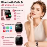 Smart Watch for Women, Answer/Make Call/AI Voice,1.85" HD Smartwatch Compatible for iPhone/Samsung/Android,120+Sport Modes Fitness Tracker with Heart Rate/Sleep Monitor, IP68Waterproof (2 Bands) - Image 2