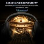 Hybrid Active Noise Cancelling Bluetooth Headphones, Over Ear Wireless Headphones with 120H Playtime, Hi-Res Audio, Deep Bass, Memory Foam Ear Cups for Home Office Travel - Image 6