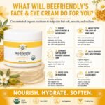BeeFriendly® Organic Face and Eye Cream, All In One 2 oz | USDA Certified Organic, All In One Natural Face, Eye, Neck, Decollete Cream, Reduces Wrinkles & Lines - Image 2