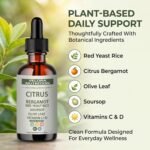 Velora Red Yeast Rice Cholesterol Cleanse, Velora Nutrition Citrus Bergamot Red Yeast Rice, Drops with Soursop, Olive Leaf, Vitamin C+d, Natural, Non-GMO, Vegan 2 Fl Oz (2Pc) - Image 3