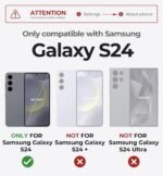 Dexnor for Samsung Galaxy S24 Case with Built-in Slide Camera Cover & Screen Protector & Kickstand, Heavy-Duty Shockproof Rugged Case Full-Body Bumper Protective Cover for Galaxy S24 (2024),Black - Image 2