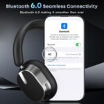 Hybrid Active Noise Cancelling Bluetooth Headphones, Over Ear Wireless Headphones with 120H Playtime, Hi-Res Audio, Deep Bass, Memory Foam Ear Cups for Home Office Travel - Image 9