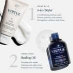 VIRTUE Healing Hair Oil & 6-in-1 Styling Cream Set | Heat protectant, adds shine, color-safe, sulfate-free, rich coconut fragrance blend, bond-repair with Alpha Keratin 60KU - Image 5