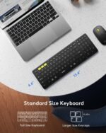 Foldable Keyboard and Mouse, Samsers Folding Bluetooth Keyboard Combo, 2.4G + BT5.0 x 2, Full-Size Portable Travel Keyboard & Rechargeable Wireless Mouse for Windows Android iOS Mac OS, Elegant Black - Image 3