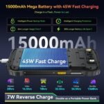 Blackview BV7300 Rugged Phone, 15000mAh/45W, Dual 800LM Camping Light, Night Vision Camera, 18GB+256GB/2TB Rugged Smartphone Unlocked Gemini AI, 50MP+32MP+20MP, 6.67" 90Hz, Android 14/Glove Mode/NFC - Image 3