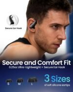 Wireless Earbuds Bluetooth 6.0 with ANC Touchscreen 40H Bass, Obsidian | Noise Cancelling Ear Buds with Ear Hooks for iOS, Android, Sports, Workout, Lightweight Over-ear Headphones Stereo Sound - Image 2