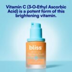 Bliss Vitamin C + Tri-Peptide Face Serum - Stabilized Vitamin C for Dark Spots, Fine Lines & Firmness - Brightening Serum with Collegen Boosting Peptides, Hyaluronic Acid, Squalane - 1 Fl Oz - Image 8