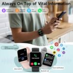 Smart Watch for Men Women, 1.8" Fitness Tracker for Android & iPhone, Answer/Make Calls, Alexa Built-in, Heart Rate/Sleep/SpO2 Monitor Smartwatch, IP68 Waterproof Watches 101+ Sport Modes, 2 Bands - Image 2