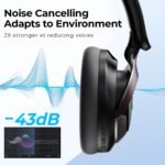 havit Hybrid ANC Wireless Headphones, Over Ear Bluetooth Headphones with Hi-Res Audio, Spatial Sound, 80H Battery, 5-Mic ENC Calls, Metal-Accent Foldable Design - Image 2