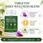Zafira Organics Recovery Foundation Capsules, Natural Herbal Formula with Saffron Ginger Extract, Magnesium, Zinc, B12 for Digestion, Mood, Hair Support, Non-GMO, 90 Capsules - Image 4
