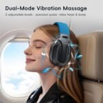 Bluetooth 6.0 Over Ear Headphones, 50H Playtime with Volume-Linked Vibration for Deep Bass, USB-C Audio & Mic, White Noise & Auto-Off Timer, Lightweight for Music Lovers, Sleep, Work -Blue - Image 2