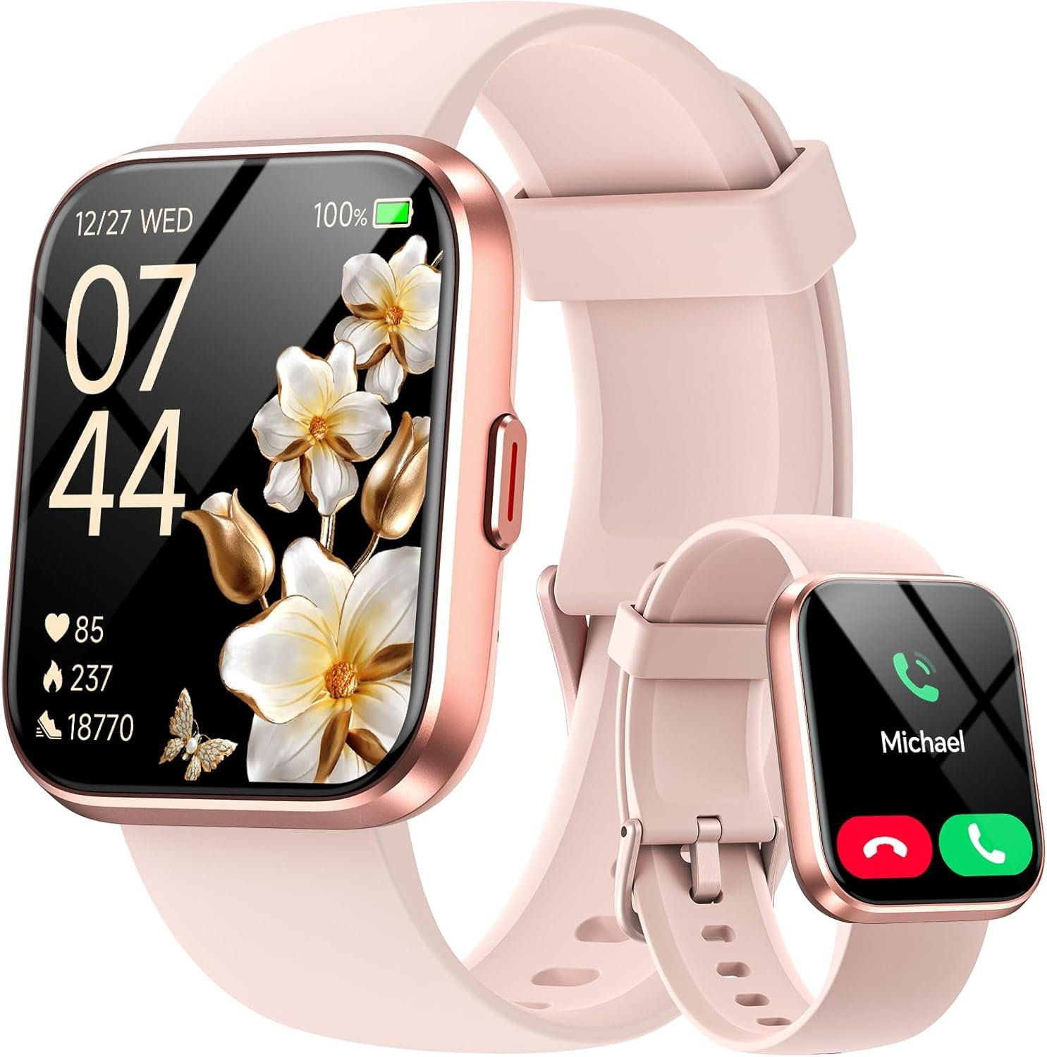 71GLEDQ5R4L._AC_SL1500_.jpg Smart Watches for Women, 1.85" HD Smartwatch Compatible iPhone/Samsung/Android (Answer/Make), Fitness Tracker with Heart Rate/Sleep/SpO2 Monitor, Smart Watch 3ATM Waterproof, 120+ Sport Modes, Alexa - Image 1