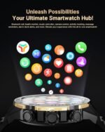 Smart Watch for Men Answer/Make Call for Android iPhone, 1.43" AMOLED HD Screen Mens Luxury Watch, 400mAh Heavy Duty Smartwatch Heart Rate Blood Oxygen Blood Pressure Sleep Monitor Pedometer, 2 Straps - Image 7