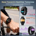 Smart Watch for Men, 120+ Sports Modes Smartwatch with 1.83" HD Touchsreen, Sleep Monitor, IP67 Waterproof, Bluetooth Call & Music Control Fitness Watch for iPhone/Android Black - Image 3