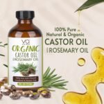 Organic Castor Oil with Rosemary Oil 8oz Glass Bottle For Hair Growth | Cold Pressed 100% Pure Rosemary Hair Oil With Pure Castor Oil - Strengthening & Volumizing - VITAL AFFAIR - Image 5