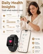 MorePro Health Fitness Tracker (Make/Answer Call), 24/7 Heart Rate Monitor with Blood Pressure, Blood Oxygen, Sleep Tracking, 120+ Sports Modes Smart Watch, Compatible with iOS Android - Image 4