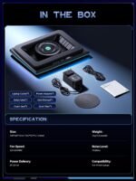 llano V12 Gaming Laptop Cooling Pad, RGB Laptop Cooler, Laptop Cooling Fan Stand with 5.5 Inch Powerful Turbofan, for 15.6-19in Laptop, Adjustable Speed, Dustproof, 3-Port USB Hub, Black (RGB) - Image 8