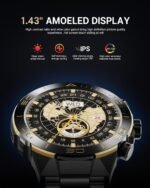 Smart Watch for Men Answer/Make Call for Android iPhone, 1.43" AMOLED HD Screen Mens Luxury Watch, 400mAh Heavy Duty Smartwatch Heart Rate Blood Oxygen Blood Pressure Sleep Monitor Pedometer, 2 Straps - Image 4
