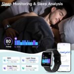 Smart Watch for Men Women, 1.8" Fitness Tracker for Android & iPhone, Answer/Make Calls, Alexa Built-in, Heart Rate/Sleep/SpO2 Monitor Smartwatch, IP68 Waterproof Watches 101+ Sport Modes, 2 Bands - Image 4