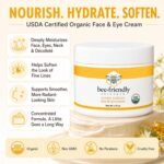 BeeFriendly® Organic Face and Eye Cream, All In One 2 oz | USDA Certified Organic, All In One Natural Face, Eye, Neck, Decollete Cream, Reduces Wrinkles & Lines - Image 3