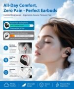 Boytond Ultra Open Ear Earbuds - Comfortable Clip-On Bone Conduction Earbuds, Over-The-Ear Open Headphones with Waterproof Build for Running, Gym Workouts, and Outdoor Sports, Obsidian Black - Image 2