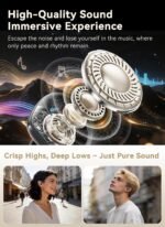 ZZU Wireless Earbuds, Bluetooth 5.4 Sport Headphones with Smart Charging Case, ENC Noise Cancelling, Ear Buds with IPX7 Waterproof & Bass Stereo Sound for iOS, Android – Mattle Black - Image 8