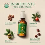 Organic Face & Body Oil for Dry Skin, Fragrance-Free Facial Moisturizer 4oz | Hydrates & Softens Sensitive Skin, Natural Cold-Pressed Almond, Olive, Jojoba, Rosehip Oil & Vitamin E, Unscented Moisturizer - Image 5