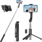 SelfieShow Selfie Stick, Extendable Selfie Stick Tripod with Wireless Remote and Tripod Stand, Portable, Lightweight, Compatible with iPhone 17 16 15 14 13 12 Pro Xs Max/Samsung Smartphone and More
