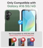 SSLOTSCASE for Samsung Galaxy A16 Phone Case with Screen Protector, Green | Military Grade Drop Protection, Slim Lightweight Full-Body Rugged Protective Phone Case Cover for Samsung Galaxy A16 - Image 2