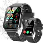 STECEi Smart Watch for Men Women Bluetooth Call, 1.85" HD Screen Smartwatch with Heart Rate/Sleep Monitor, 110+ Sport Modes Activity Trackers IP68 Waterproof, Fitness Watch for Android iOS, Black