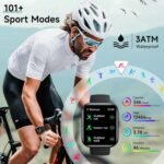 Smart Watch for Men Women, 1.8" Fitness Tracker for Android & iPhone, Answer/Make Calls, Alexa Built-in, Heart Rate/Sleep/SpO2 Monitor Smartwatch, IP68 Waterproof Watches 101+ Sport Modes, 2 Bands - Image 5