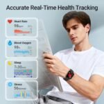 Fitpolo Smart Watch, 1.85" AMOLED Fitness Tracker with Bluetooth Call, Heart Rate/Sleep/SPO₂ Monitor, 100+ Sports Modes, 3ATM Waterproof Smartwatch for Android/iPhone/Samsung, Includes 2 Bands - Image 4